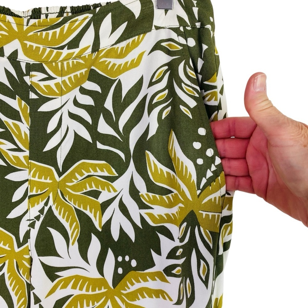 Old Navy Playa Palm Print High Waist Wide Leg Pants Size L - Picture 3 of 5